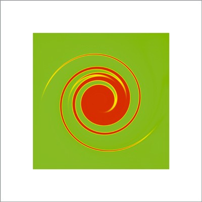 Whirl #5 Red on Bright Green by Michael Banks Wall Art Décor 15 3/4 x 15 3/4 Art Print