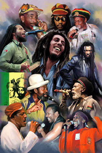 Rasta Rhythms Art Print by Wishum Gregory | 24x20 " Reggae Wall Art Decor