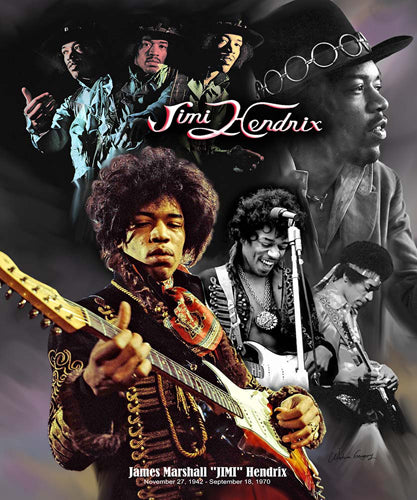 Jimi Hendrix by Wishum Gregory Wall Art Décor 11 x 8 ½ Art Print