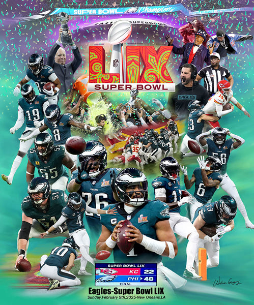 Philadelphia Eagles: Super Bowl LIX by Wishum Gregory Wall Art Décor 24 x 20 Art Print