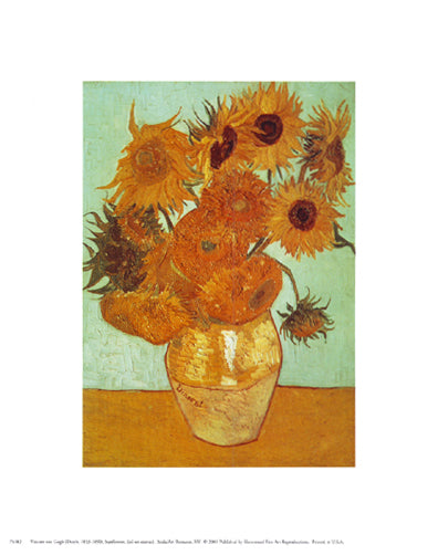 Vincent van Gogh Sunflowers Art Print - Iconic 10x8 " Floral Wall Decor