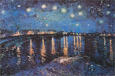 Starlight Over the Rhone by Vincent van Gogh Wall Art Décor 24 x 36 Art Print