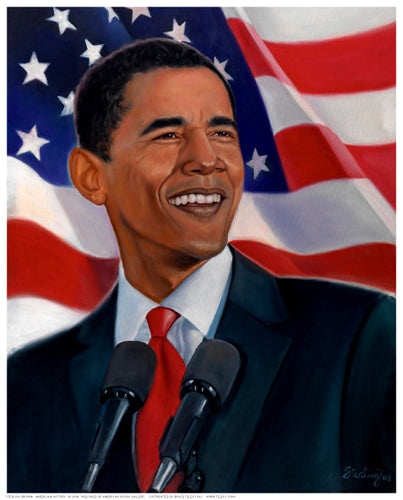 American History Barack Obama by Sterling Brown Wall Art Décor 10 1/4 x 8 1/4 Art Print