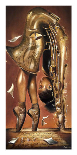 Balletic Tune by Salaam Muhammad Wall Art Décor 28 x 14 Art Print