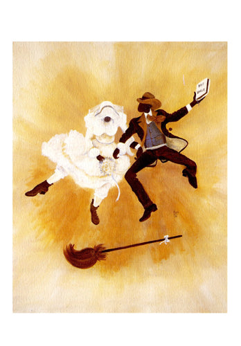 Jumping the Broom notecard by Annie Lee Wall Art Décor 8 x 5 ½ Art Print