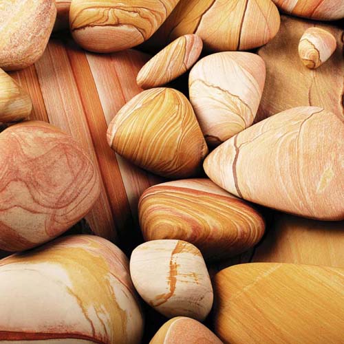 Laurent Pinsard Galets II Art Print - Modern Pebble Wall Decor 11.75 x 11.75