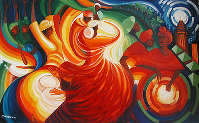 Block Party Ritual by Bernard Hoyes Wall Art Décor 21 1/2 x 32 Art Print