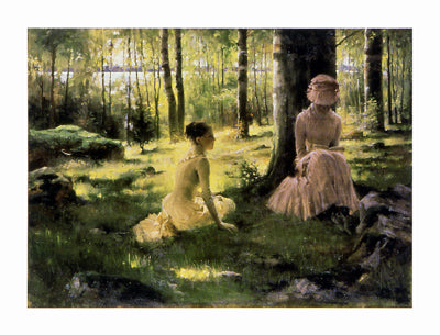Under the Birches by Albert Edelfelt Wall Art Décor 21 ½ x 28 3/8 Art Print