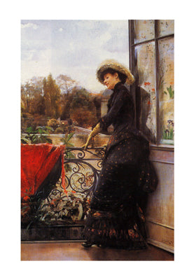 On the Terrace by Julius Stewart Wall Art Décor 28 x 18 Art Print