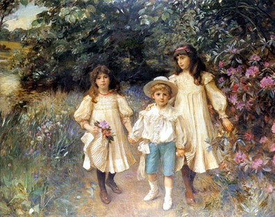 The Perkins Children by George Harcourt Wall Art Décor 20 x 24 Art Print