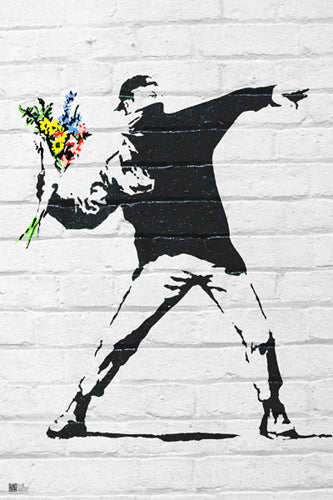 Flower Bomber by Banksy Wall Art Décor 36 x 24 Art Print