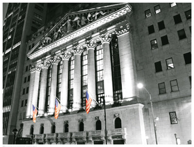 New York Stock Exchange at Night by Phil Maier Wall Art Décor 14 x 18 1/2 Art Print