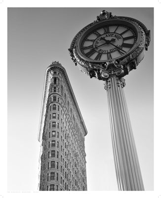 Flatiron Clock by Phil Maier Wall Art Décor 21 x 17 Art Print