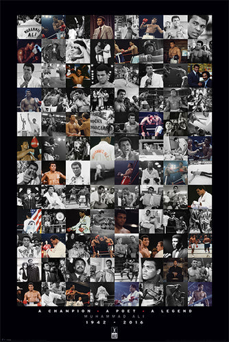 Muhammad Ali Montage Commemorative by Anon Wall Art Décor 36 x 24 Art Print