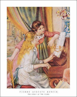 Two Girls at the Piano by Pierre-Auguste Renoir Wall Art Décor 28 x 22 Art Print