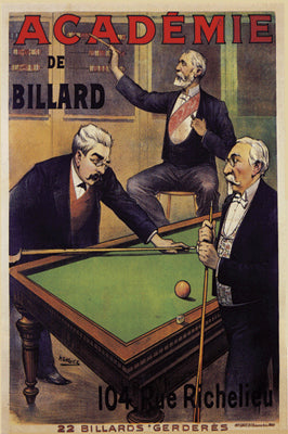 Academie de Billard Art Print by A. Gallice - Billiards Wall Art Decor & Game Room Art