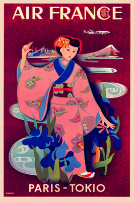 Air France by Yasse Tabuchi Art Print - Iconic Aviation Wall Decor 20.5 x 28.75 inches