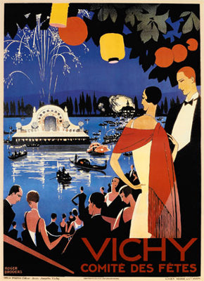 Vichy by Roger Broders Wall Art Décor 34 1/2 x 25 Art Print