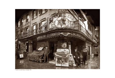 Vendors on Sixth Avenue, Brooklyn, 1908 Sepia Art Print - Vintage Cityscape Wall Art for Home or Office
