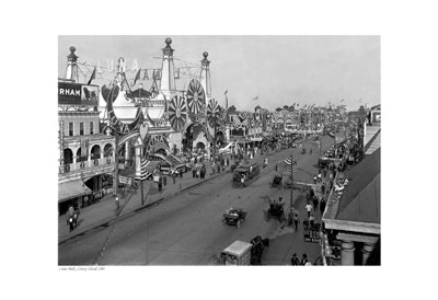 Vintage Luna Park Coney Island 1907 Art Print - Historic Wall Decor by Anon