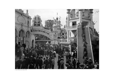 Luna Park, Coney Island, 1909 Art Print - Vintage Amusement Park Wall Art Décor