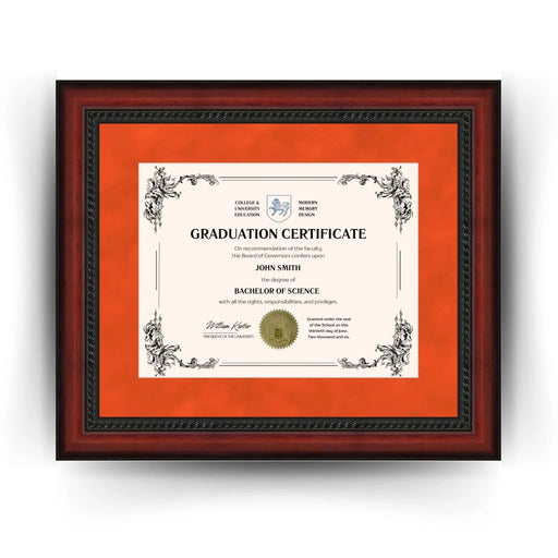 Bowling Green State University Diploma Frame 8.5x11 Certificate Orange