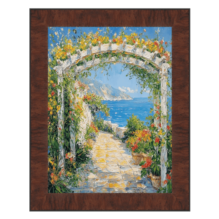 36x48 Frame Contemporary Wood Grain Walnut Scoop Picture Frame