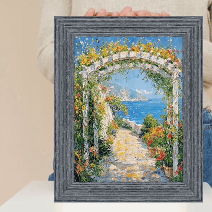 30x30 Frame Rustic Wide Wood Ocean Blue Picture Frame