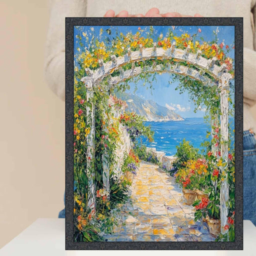 30x30 Frame Slim Black Ash Floral Picture Frame