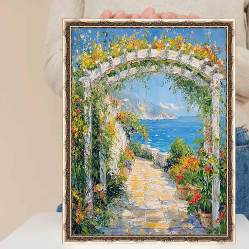 24x48 Frame Slim Silver Leaf Bead Design Picture Frame