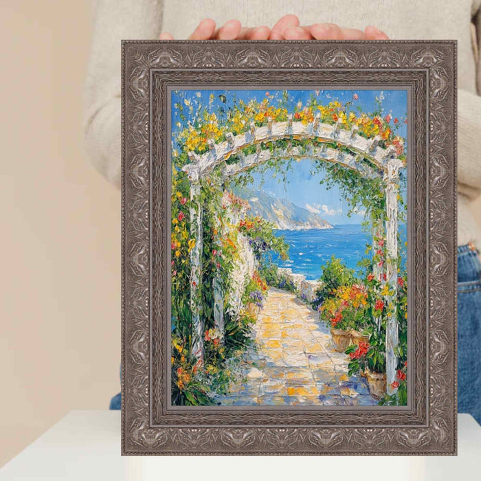 32x48 Frame Wide Aged Vintage Silver Leaf Gothic Luxury Picture Frame
