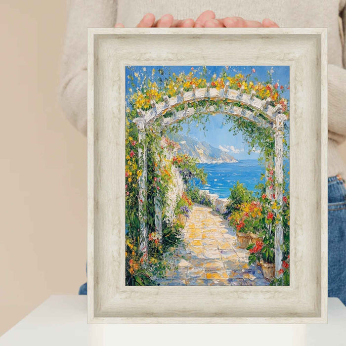32x48 Frame Wide White Wash Scoop Wooden Picture Frame