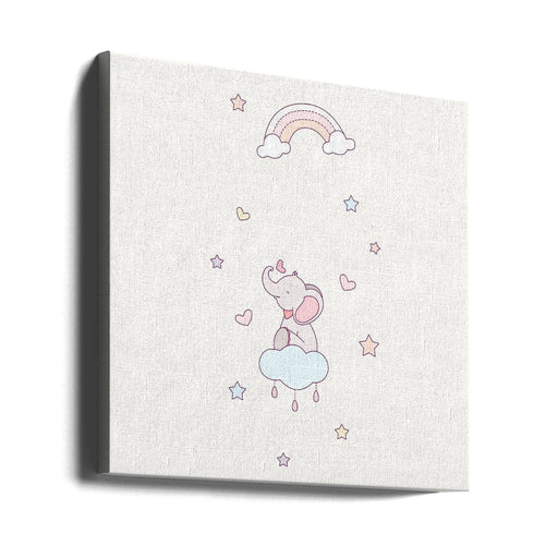 Little Elephant Square Canvas Art  Xuan Thai