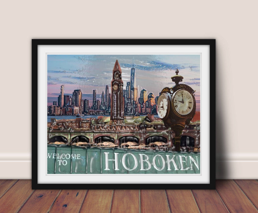 Hoboken NJ Wall Art Print Framed Hoboken New Jersey art Gallery Wall Hoboken Framed Art Print New Jersey