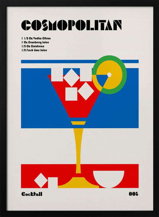Cosmopolitan Bauhaus Cocktail - Retrodrome Framed Art | Home or Office Art
