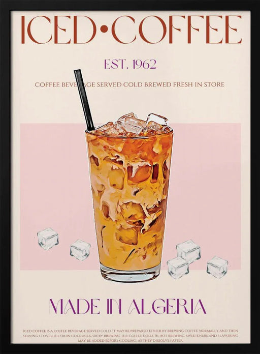 Refreshing Glass of Iced Coffee - Nazma Khokhar Framed Art | Home or Office Art