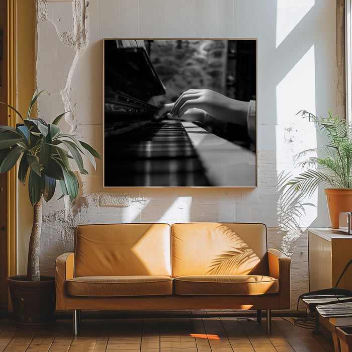 More music please by Marco Antonio Cobo Square Canvas Print Art for Modern Home Decor. Decorate your office or living room with canvas artwork