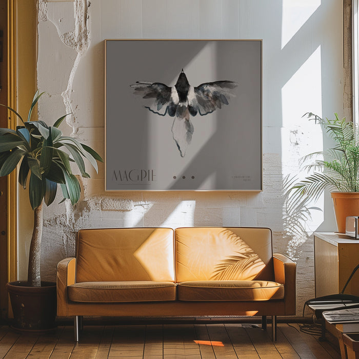 Magpie Square Canvas Art Gabriella Roberg