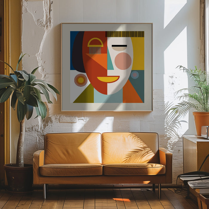 Faces Stripes Minimal Kopie by Ana Rut Bre Square Canvas Print Art for Modern Home Decor. Decorate your office or living room with canvas artwork