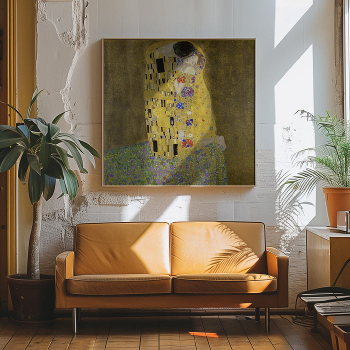 The Kiss (1907–1908) by Gustav Klimt Square Canvas Print Art for Modern Home Decor. Decorate your office or living room with canvas artwork