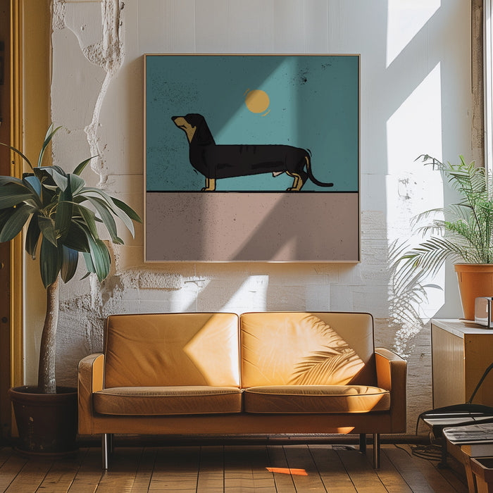 Dachshund by Vision Grasp Art Square Canvas Print Art for Modern Home Decor. Decorate your office or living room with canvas artwork