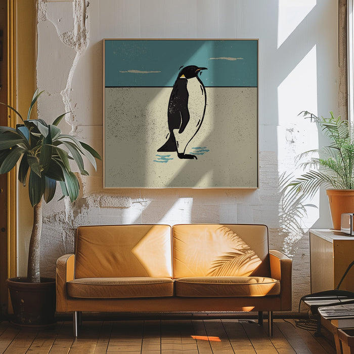 Penguin by Vision Grasp Art Square Canvas Print Art for Modern Home Decor. Decorate your office or living room with canvas artwork