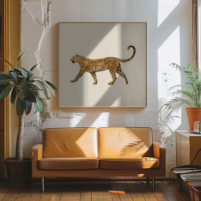 Leopard by Giulia Borsi Square Canvas Print Art for Modern Home Decor. Decorate your office or living room with canvas artwork