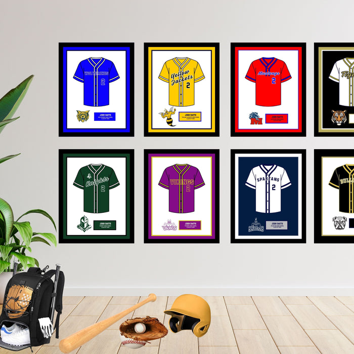 High School Senior Baseball Gift Idea: Custom Jersey Frame Print 20x24