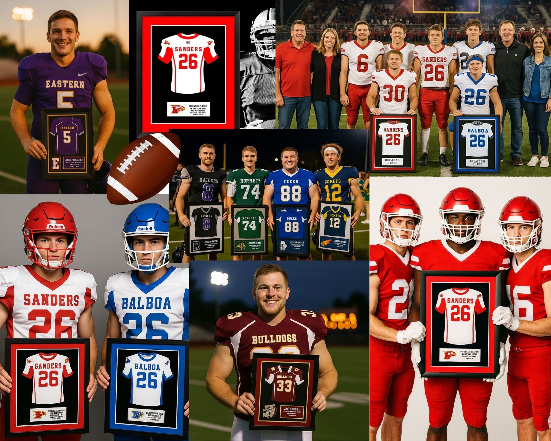 Senior night custom football jersey frame print 