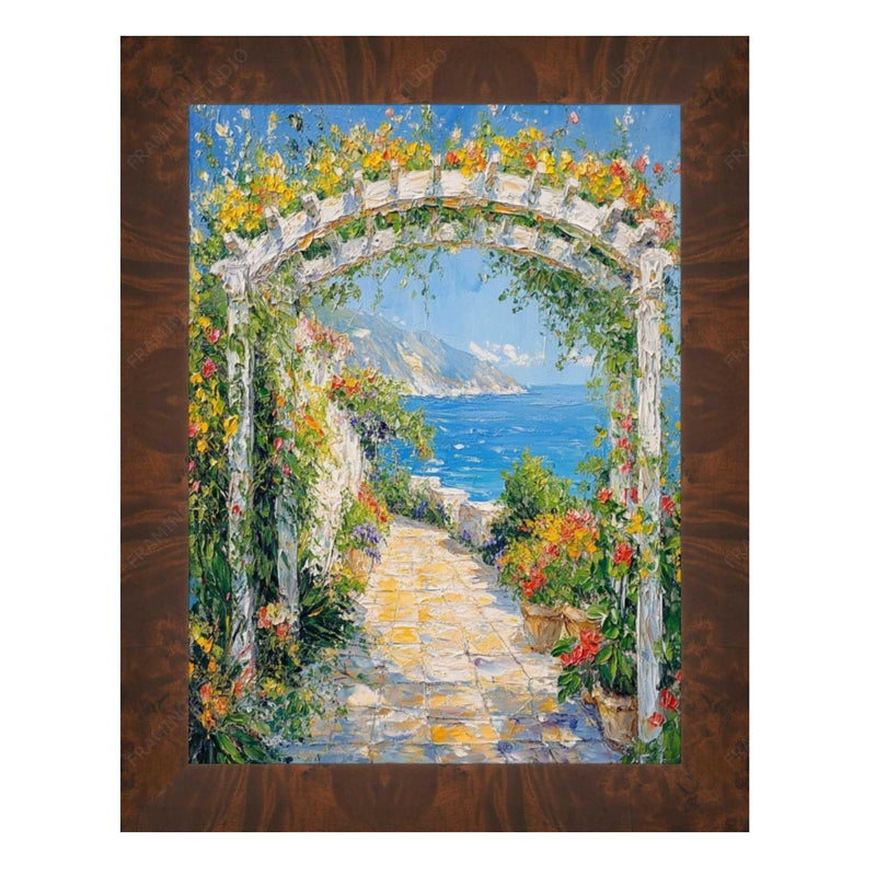 12x24 Frame Brown Coffee Burl Wood Flat Picture Frame