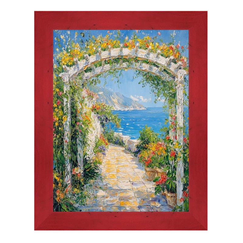 22x22 Frame Modern Red Burl Wood Flat Picture Frame