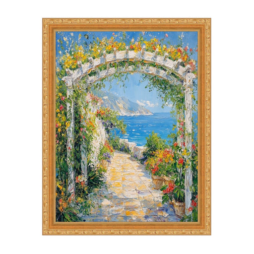 32x48 Frame Slim Classic Florer Beaded Gold Picture Frame