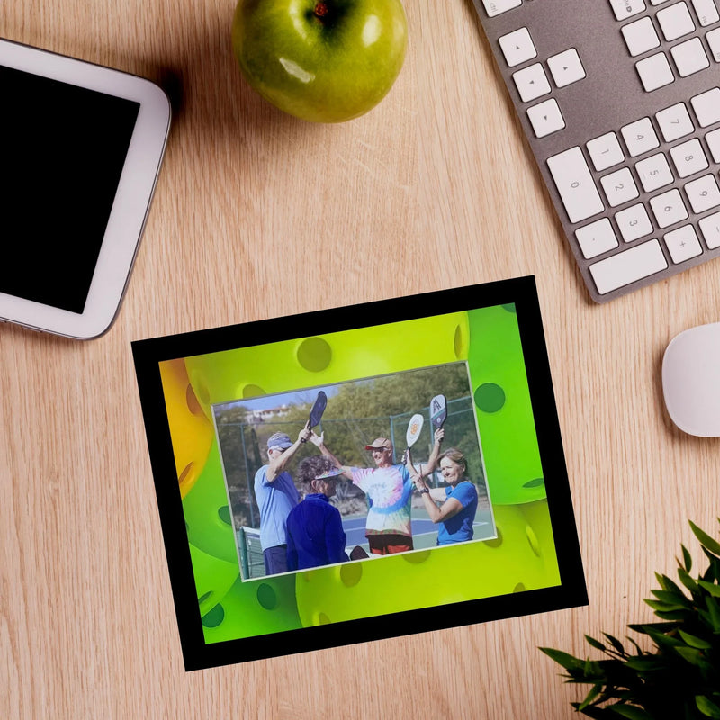 Pickleball Picture Frame: Black Wood Frame with Matting 5x7  shopmodernmemory.com 