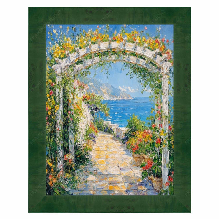32x48 Frame Green Burl Wood Flat Picture Frame